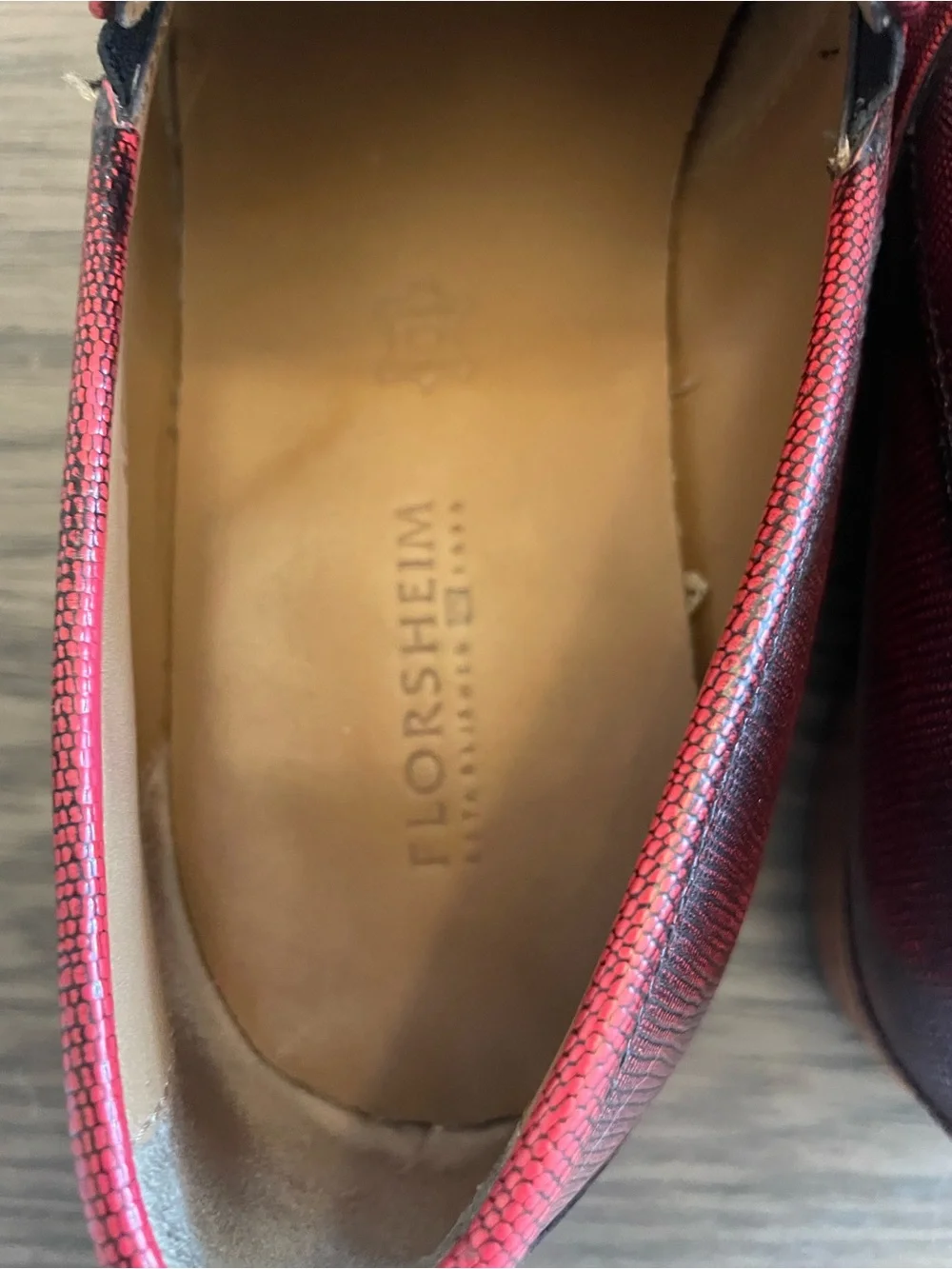 Florsheim Men's Red-Burgundy Genuine Leather Loafers
